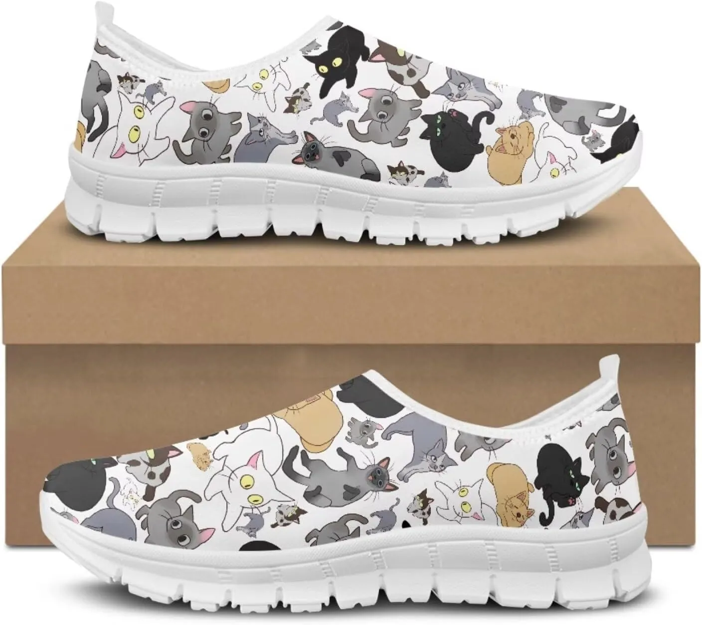 Coloranimal Flats for Women Walking Shoes Casual Flats Comfortable Travel Shoes Women's Road Runnning Shoes Casual Womens Footwear