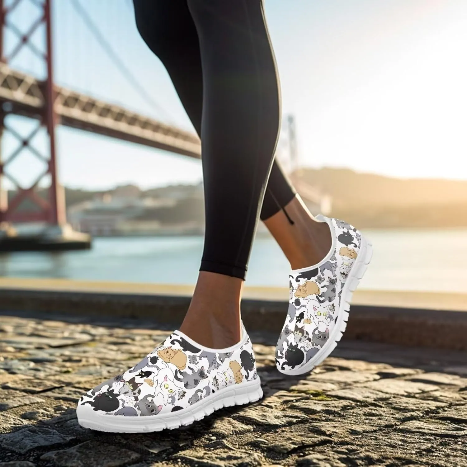 Coloranimal Flats for Women Walking Shoes Casual Flats Comfortable Travel Shoes Women's Road Runnning Shoes Casual Womens Footwear