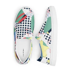 Graffiti Dot Men’s Slip-on Canvas Shoes