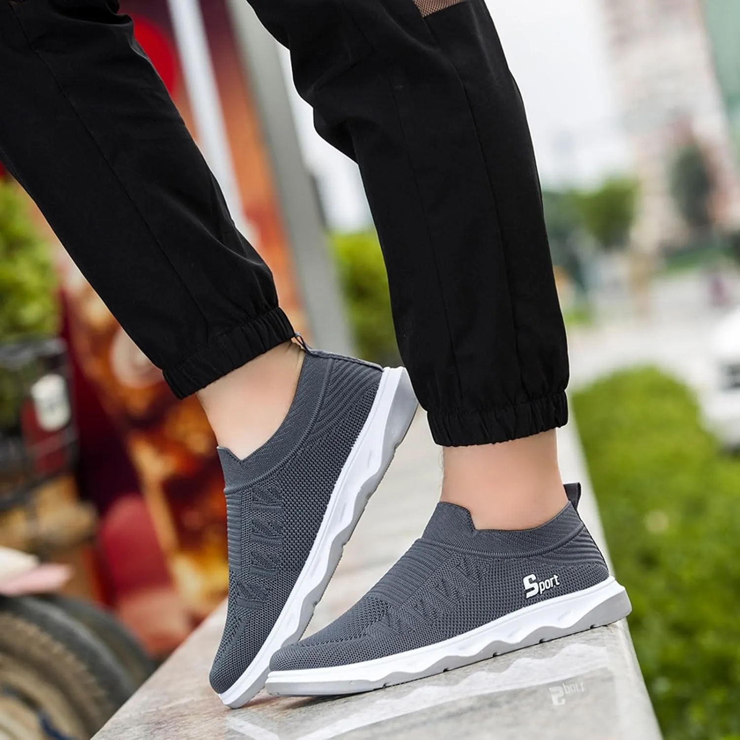 Men Shoes Flat Soled Casual Shoes Breathable Hollow Mesh Shoes Slip On Soft Soled Casual Men's Casual Shoes Wide Width Men's