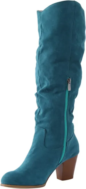 Winter Boots For Women Casual Square Heel Thigh High Boots Tassel Knee High Boots Suede Pull On Tall Bootie